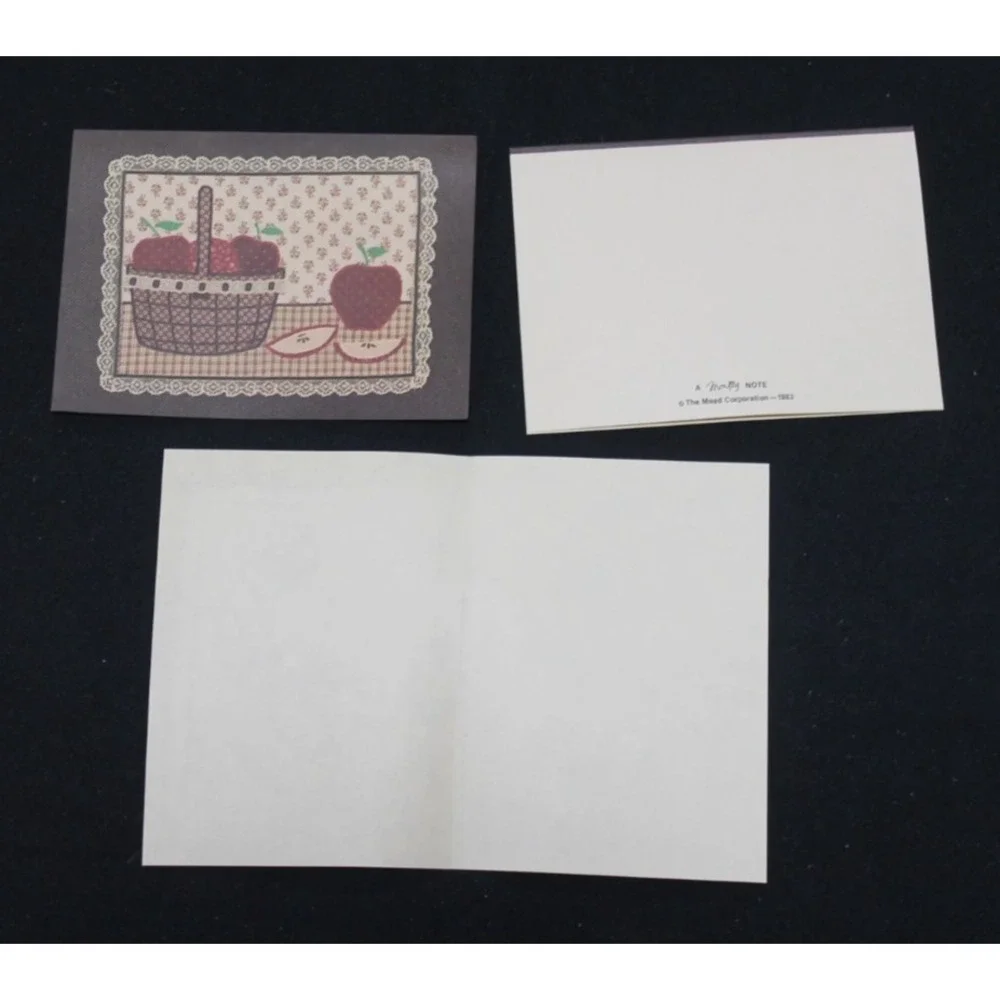 Vintage 1983 Mead Apple Country Stationery Set Cards Envelopes Paper 166 Pieces